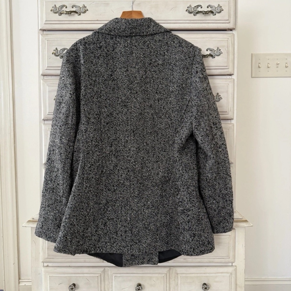 Anne Klein Black Double Breast Wool Coat Jacket - Picture 3 of 6